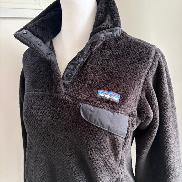 Patagonia T-Snap ReTool Black Small Sweater Quarter Button Fleece Shacket - Picture 3 of 6